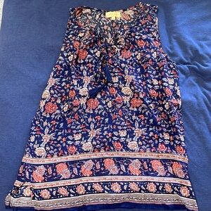 Floral Tonic Top with Tie Front